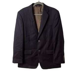 Joseph & Feiss Black Wool Blend Single Breasted Blazer Sz 40